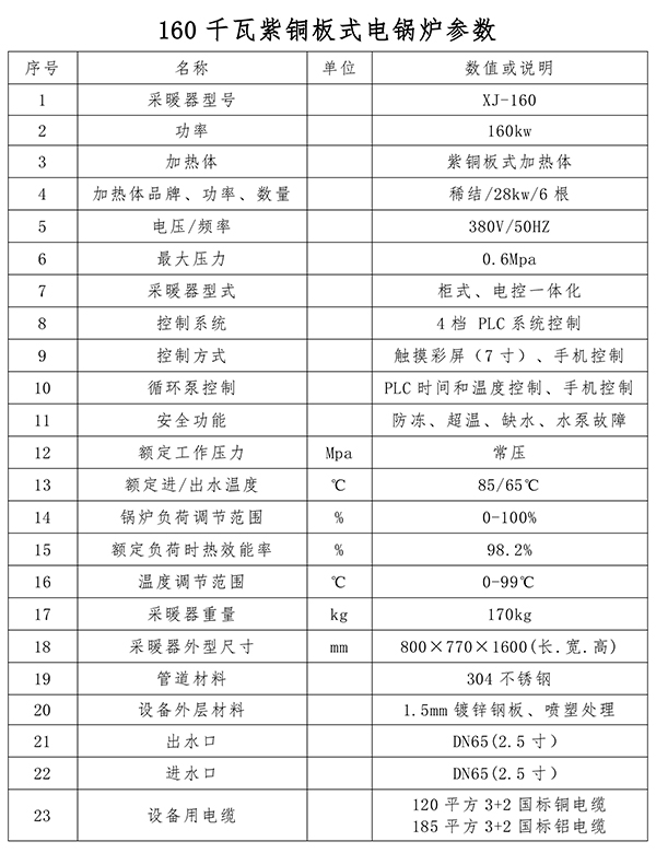 160kw紫铜板式电锅炉