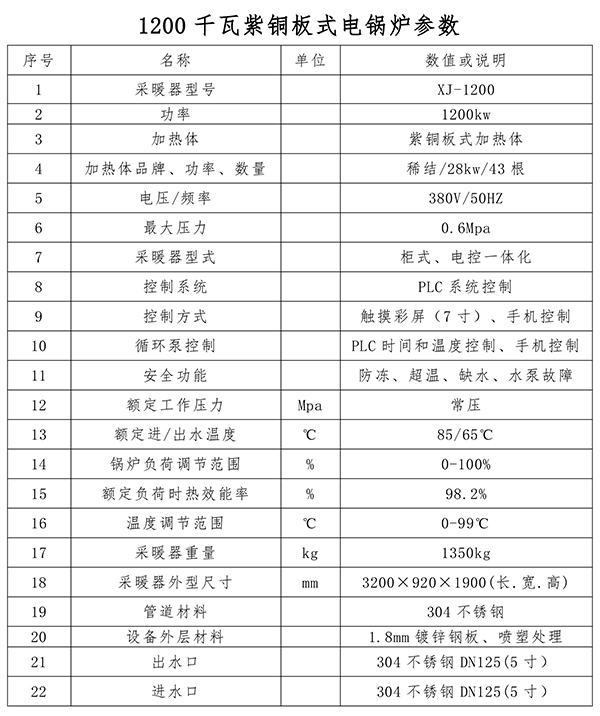 1200kw紫铜板式电锅炉