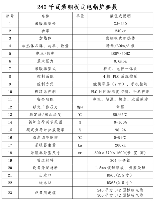 240kw紫铜板式电锅炉