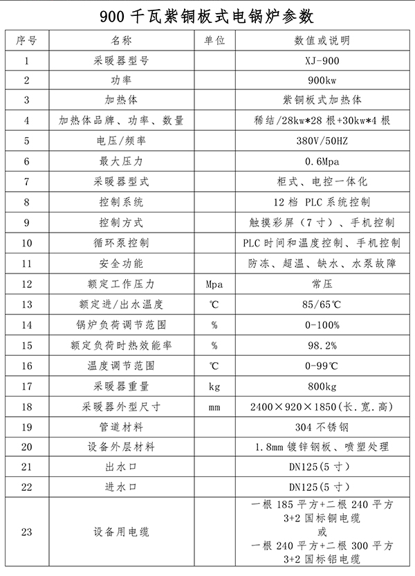 900kw紫铜板式电锅炉