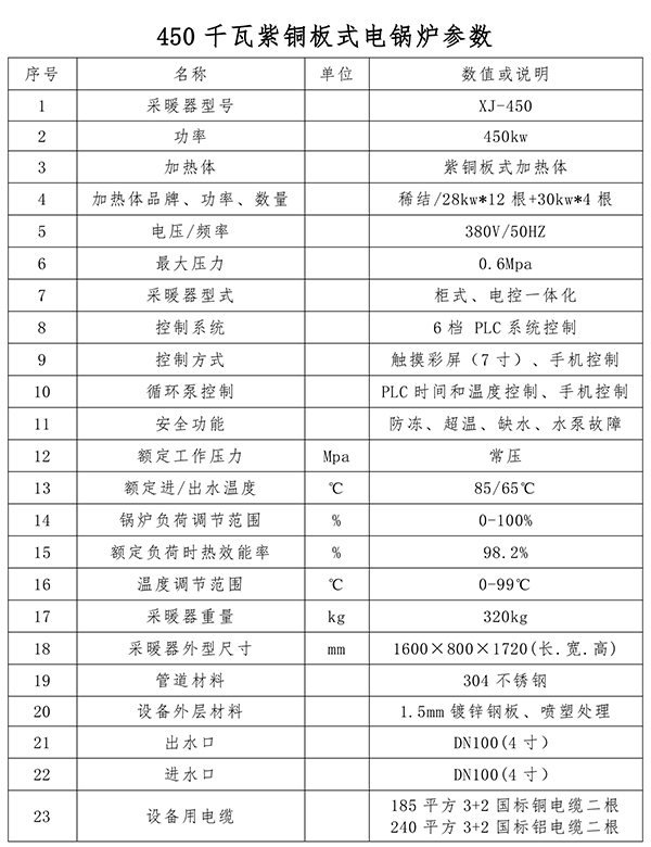 450kw紫铜板式电锅炉