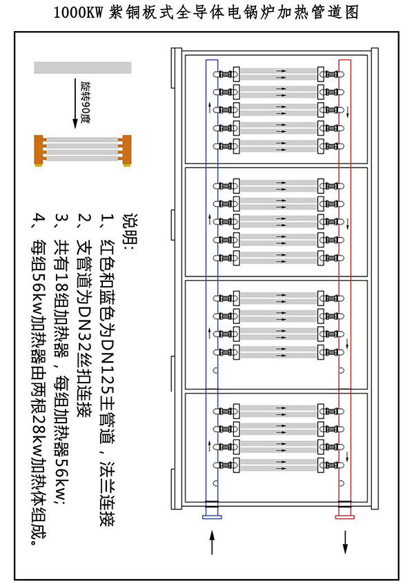 1000kw紫铜板式电锅炉