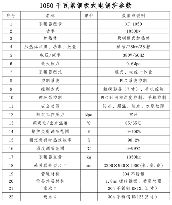 1050kw紫铜板式电锅炉